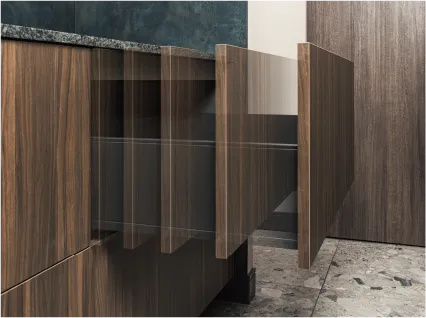 ソフトクローズ付スライド式収納